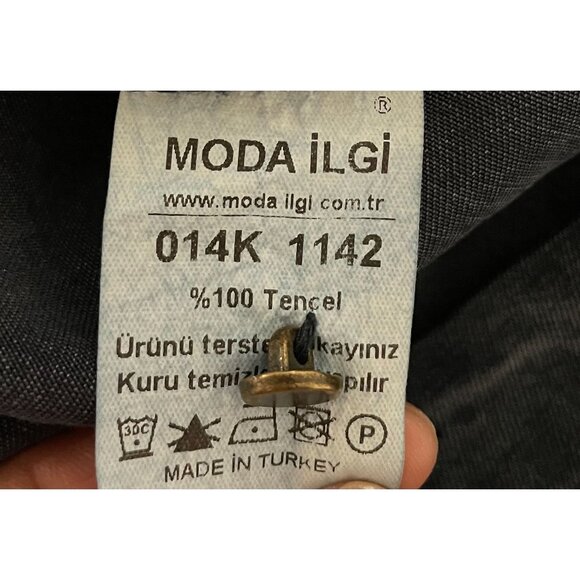 Moda İlgi Embroidered Tencel Long Jacket With Pockets - Picture 15 of 16